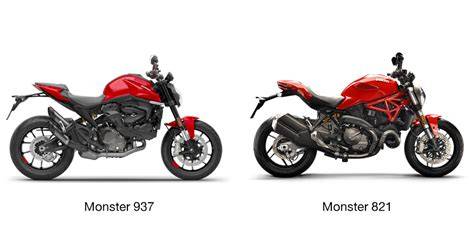 Infografika: Porovnání Monster 821 vs. Monster 1200 - rozmístění rámu, vidlic, brzd a sedla