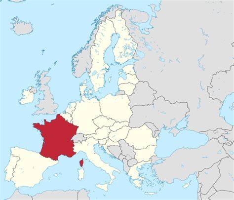Mapa: výroba a export Laguny z Francie do Evropy a světa