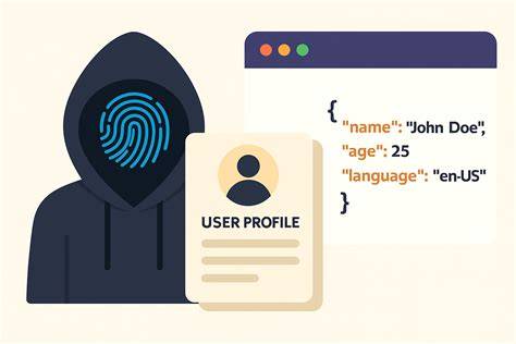 Infografika znázorňující tok identifikace: uživatel -> fingerprinting -> detekce headless -> adaptivní výzvy