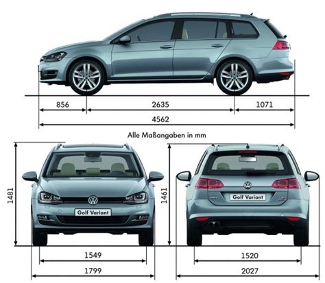 Exteriér Golf Variant - klíčové rozměry a rysy