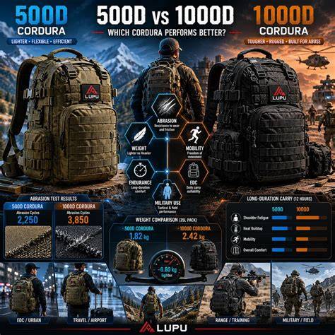 Infografika: Srovnání materiálů Cordura 500D a běžných textilií