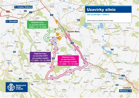 Mapa uzavírek a objížděk kolem Ostravy