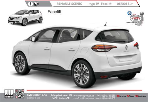 Schéma různých typů tažných zařízení pro Renault Grand Scenic