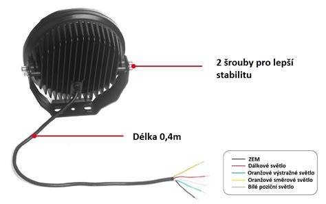 Obrázek: kulaté DRL světlo s průměrem 70 mm a hloubkou 53 mm