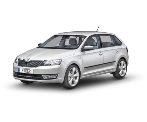 Boční profil vozu Škoda Rapid Spaceback s důrazem na dynamickou siluetu.