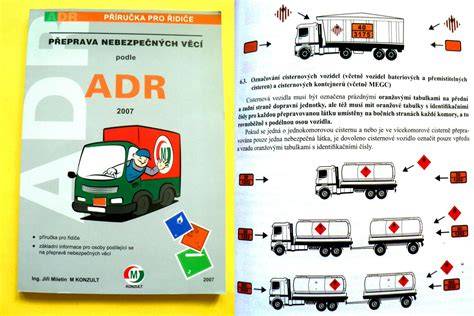 Infografika ADR proces před přepravou nebezpečných látek - kroky a dokumentace