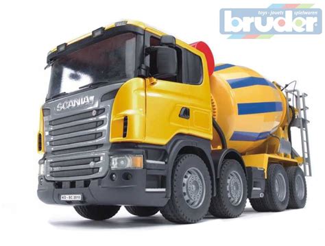 Fotografie Bruder - 3554 SCANIA domíchávač a jeho funkce (čtyři nápravy, výklopný trativod)