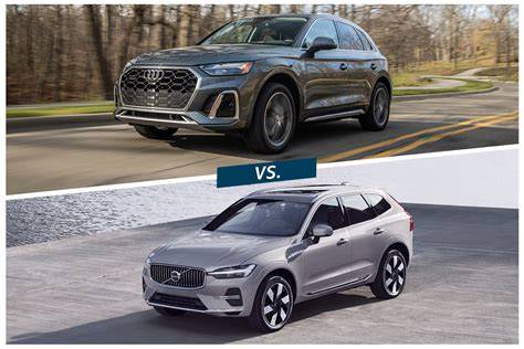 Infografika: Rozložení motorů a elektrifikace v Audi Q5 versus Volvo XC60
