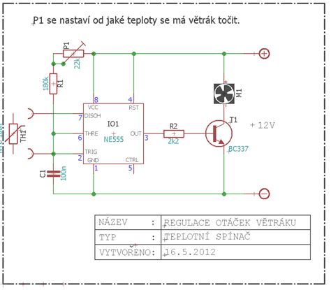 regulace otáček ventilátoru diagram ventilátoru