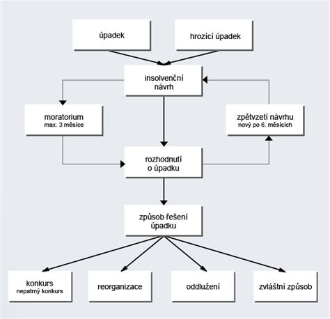 schéma znázorňující průběh insolvenčního řízení a uplatnění vylučovací žaloby