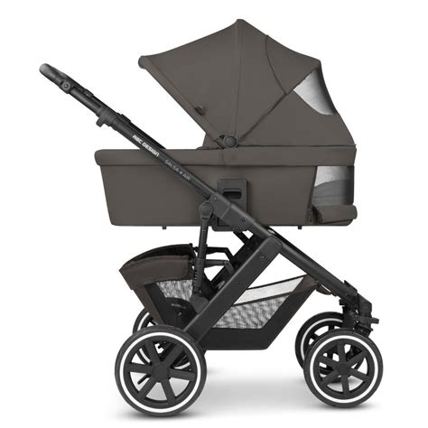 Schéma podvozku kočárku ABC Design Salsa 4 Air s vyznačením nafukovacích kol a nastavitelnou rukojetí