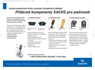 Ilustrace podvozku automobilu s vyznačenými komponenty jako jsou tlumiče a pružiny.