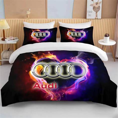 povlečení s obrázkem Audi A4 na posteli