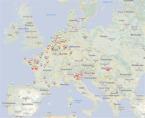 ilustrativní mapa zimních podmínek v Evropě