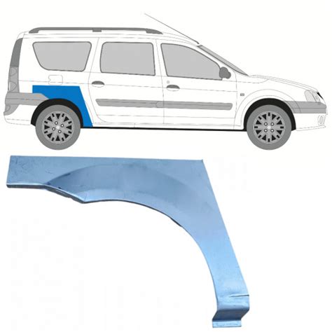 Schéma montáže blatníku na Dacia Logan