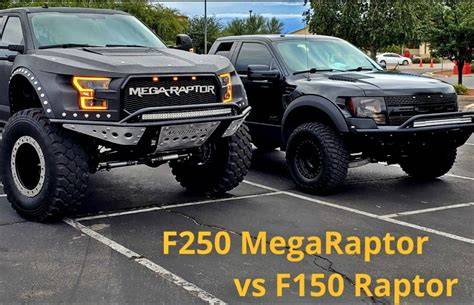 Grafika: Rozdíl ve světlé výšce a rozměrech MegaRaptor vs. standardní F-250