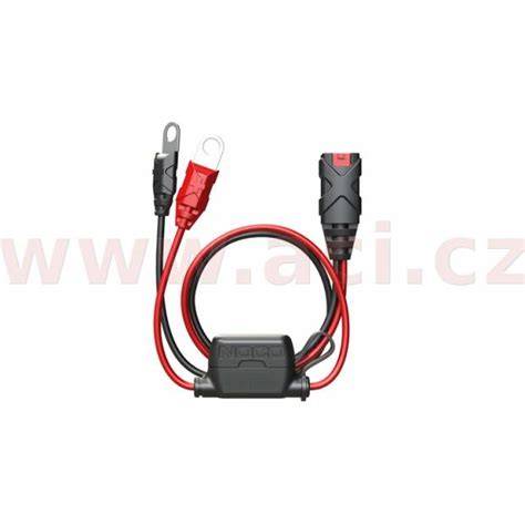 Postup připojení nabíječky - červený kabel na plus