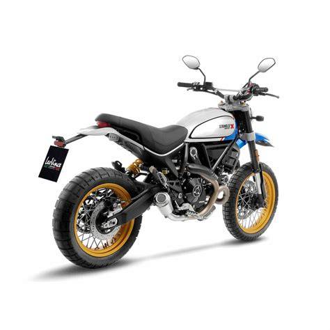 Infografika: Srovnání výkonu a zvuku mezi továrním výfukem a Leo Vince Duo pro Ducati Scrambler