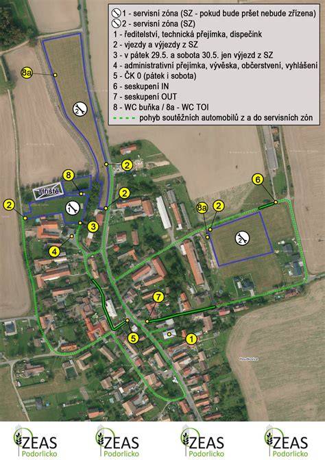 Mapa trasy pro servisní výjezdy a organizace dílů