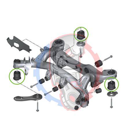 Mapa komponent podvozku BMW E90 - brzdy, silent bloky, uložení motoru, geometrie