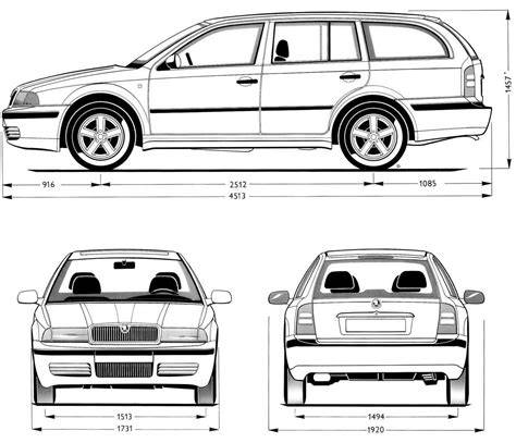 Infografika: Typy zadních světel pro Škoda Octavia II Combi a jejich rozměry