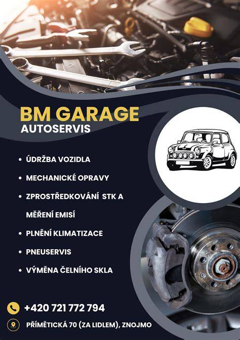 Infografika: Přehled služeb Autoservis Kamela (mechanika, brzdová údržba, výměny kapalin, STK příprava)