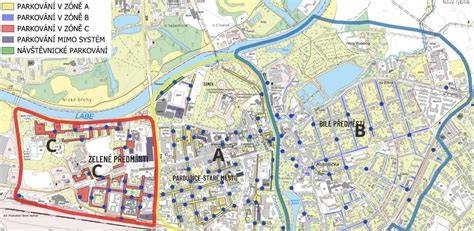Interaktivní mapa parkovacích zón a navigačních tras