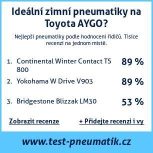 přehled velikostí pneumatik pro Aygo