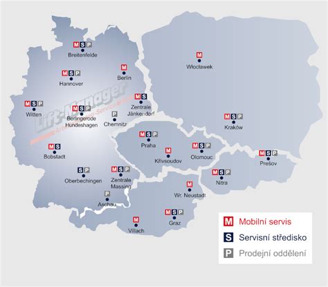 Mapa servisních středisek pro FAP doplnění