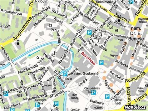 Mapa Uhlířských Janovic s vyznačením Kolínské ulice