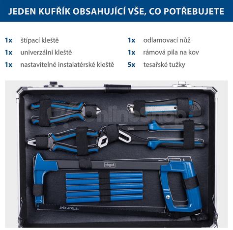 Příklady aretačních přípravků a kufříků s nářadím