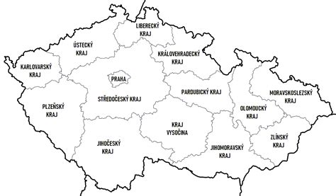 mapa České republiky s vyznačenými městy Děčín a Šluknovský výběžek