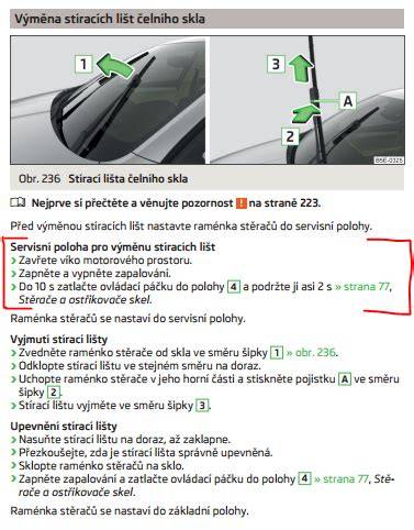 Schéma uchycení stěračů a servisní poloha pro Audi Q5