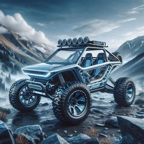 Infografika: Terénní bugina 4x4 - klíčové komponenty a rozměry