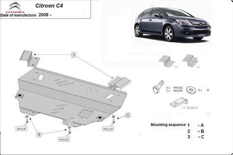 schéma umístění odtokových kanálků pod stěrači u Citroën C4 Picasso
