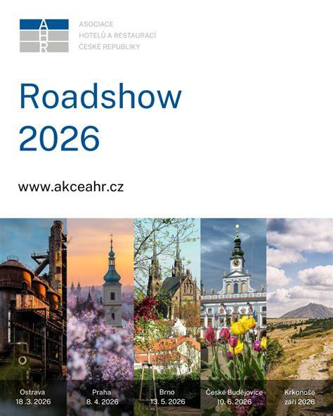 Mapa pokrytí roadshow v ČR - místa konání a termíny