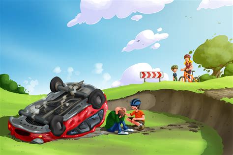 Ilustrace symbolizující asistenci po nehodě a náhradní vůz