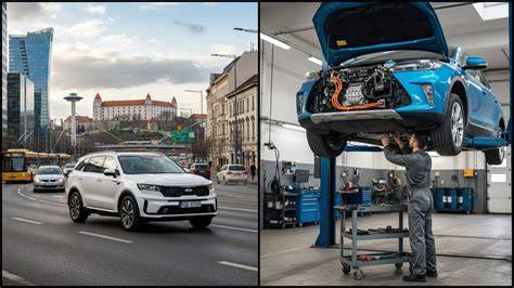 Schéma pohonu plug-in hybridu a rizik špatné spotřeby při střídání pohonů