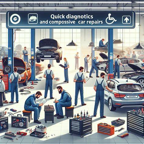 Infografika: služby diagnostiky vozu a procesy opravy