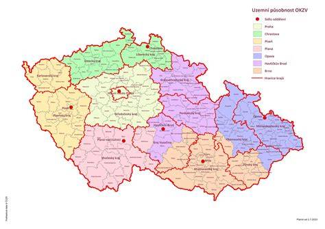 Mapa regionální působnosti AUTO Rolný