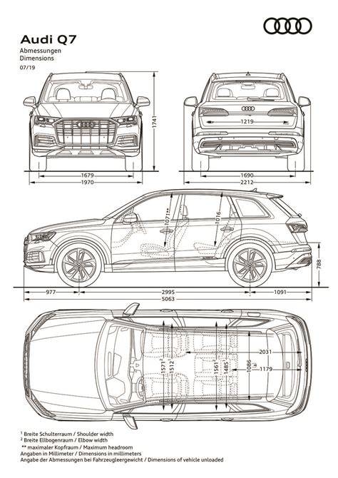 Infografika: rozměry Audi Q8 a Q7, objem zavazadlového prostoru 605 l