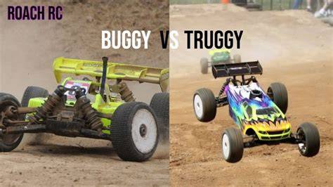 Obrázek ukazující rozlišení mezi buggy, truggy, monster truck a short course, s popisky k jednotlivým typům podvozku