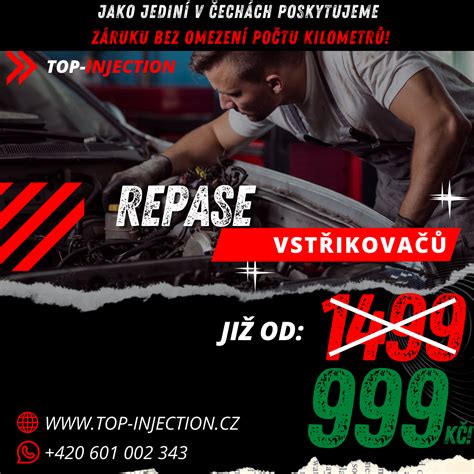 Mapa servisních středisek specializovaných na repase vstřikovačů v ČR