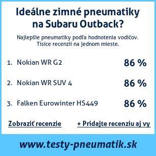 Obrázek srovnání hodnocení nejlepších pneumatik pro Subaru Outback
