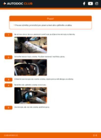 Infografika: postup nastavení zpětného zrcátka Dacia