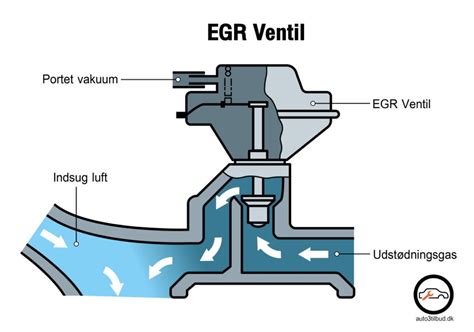 Rozložený EGR ventil s vyznačenými částmi