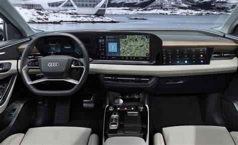 Vizualizace interiéru Audi A6 s dvojicí displejů