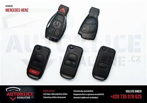 Schéma procesu identifikace a výroby náhradního klíče pro Mercedes
