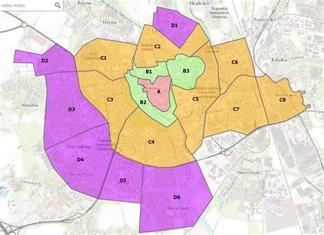 falešná Paříž zóny A, B a C