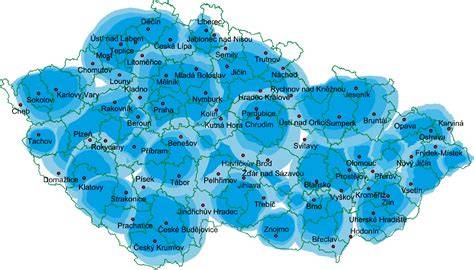 Mapa pokrytí Ford Louda Auto v ČR